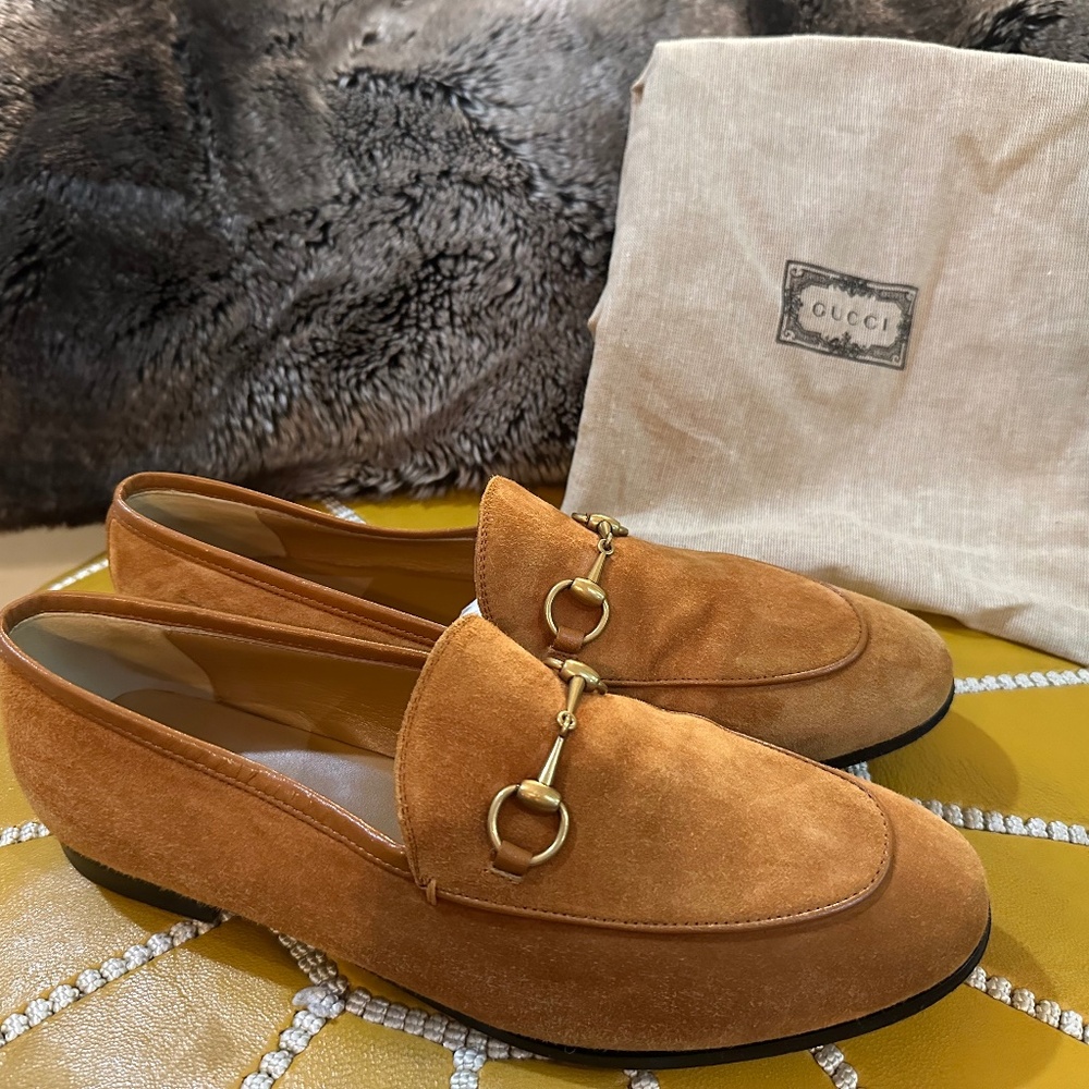 Gucci Jordan horse bit loafer in suede